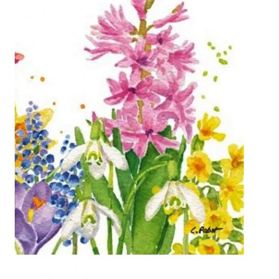 Pacote Com 20 Guardanapos De Papel 33x33cm Butterfly & Bee Napkin